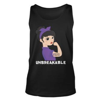 Epilepsy Warrior Strong Women With Purple Ribbon For Epilepsy Awareness Purple Ribbon Unisex Tank Top | Favorety DE