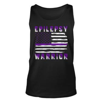 Epilepsy Warrior Usa Flag United States Flag Epilepsy Epilepsy Awareness Unisex Tank Top - Monsterry CA