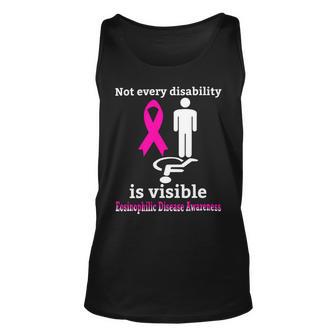 Every Disability Is Visible Eosinophilic Disease Awareness Pink Ribbon Eosinophilic Disease Eosinophilic Disease Awareness Unisex Tank Top | Favorety DE