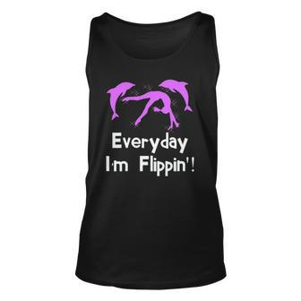 Everyday Im Flippin Gymnastics Dolphin Unisex Tank Top | Mazezy