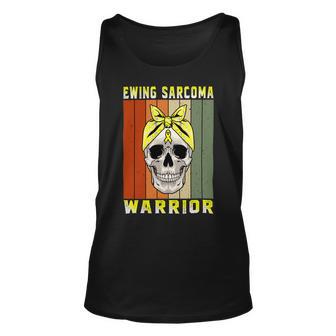 Ewings Sarcoma Warrior Skull Women Vintage Yellow Ribbon Ewings Sarcoma Ewings Sarcoma Awareness Unisex Tank Top | Favorety AU