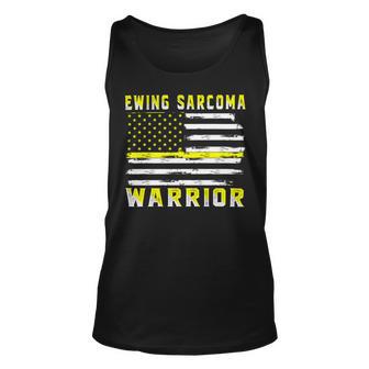 Ewings Sarcoma Warrior Usa Flag United States Flag Yellow Ribbon Ewings Sarcoma Ewings Sarcoma Awareness Unisex Tank Top | Favorety UK