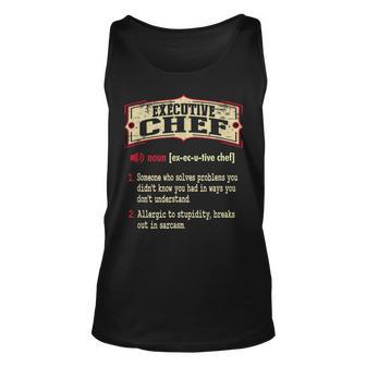 Executive Chef Dictionary Term Sarcastic Unisex Tank Top - Thegiftio UK