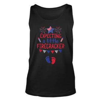 Expecting A Little Firecracker 4Th Of July Pregnancy Unisex Tank Top - Seseable