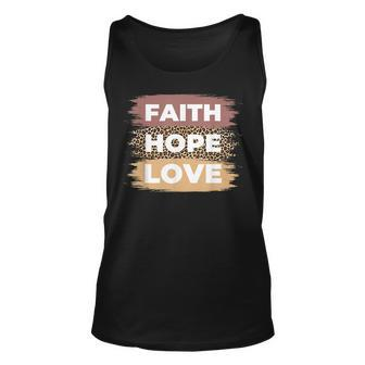 Faith Hope Love Christian Leopard Faith Women Unisex Tank Top - Thegiftio UK
