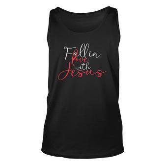 Fall In Love With Jesus Religious Prayer Believer Bible Tank Top | Mazezy