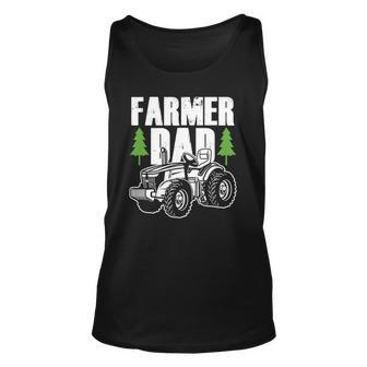 Farmer Dad Father Daddy Farm Farming Farmers Tractor Gift Unisex Tank Top | Mazezy