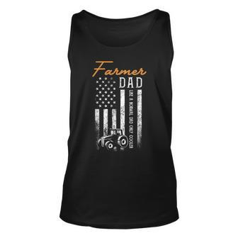 Mens Farmer Dad Like A Normal Dad Only Cooler Usa Flag Farming Tank Top | Mazezy