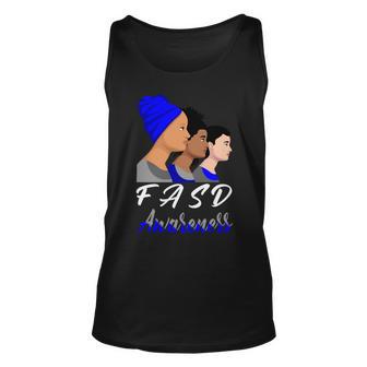 Fasd Awareness Blue And Grey Women Fetal Alcohol Spectrum Disorder Fetal Alcohol Spectrum Disorder Awareness Unisex Tank Top | Favorety