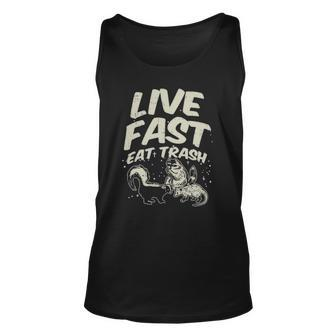 Fast Live Eat Trash Skunk Raccoon Opossum Street Cats Unisex Tank Top | Mazezy