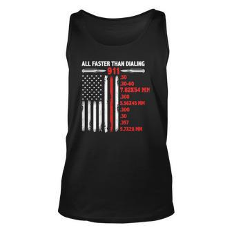 All Faster Than Dialing 911 American Flag Gun Lover Usa Flag Tank Top | Mazezy
