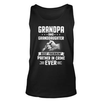 Father Grandpa And Granddaughter Best Freakin Partner In Crime Ever 98 Family Dad Unisex Tank Top - Monsterry DE