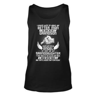 Father Grandpa Better Man He Send Me My Grandson 179 Family Dad Unisex Tank Top - Monsterry