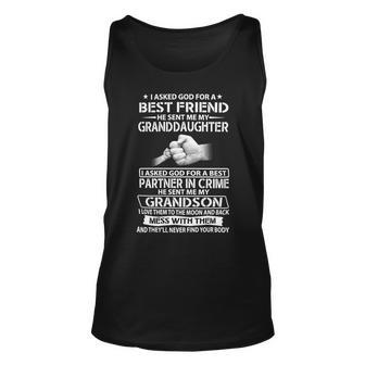 Father Grandpa I Asked God For A Best Friend He Sent Me A Daughter 186 Family Dad Unisex Tank Top - Monsterry