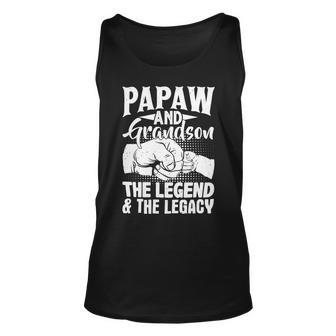 Father Grandpa Papaw And Grandson The Legend And The Legacy Matching 98 Family Dad Unisex Tank Top - Monsterry UK