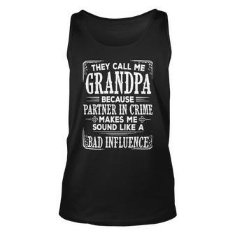 Father Grandpa Partner In Crime Grandfather 88 Family Dad Unisex Tank Top - Monsterry DE