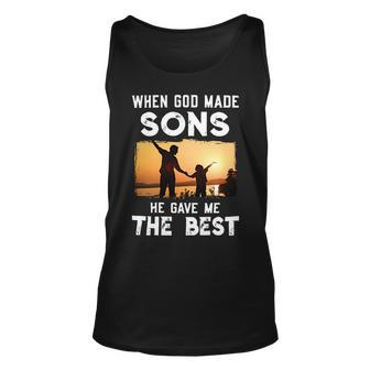 Father Grandpa When God Made Sons He Gave Me The Best 145 Family Dad Unisex Tank Top - Monsterry AU