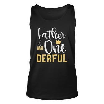 Mens Father Of Mr Onederful 1St Birthday First One-Derful Party Tank Top | Mazezy