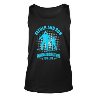 Father Son Snowboarding Partners For Life Fathers Day Unisex Tank Top | Mazezy