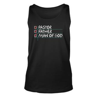 Fathers Day Gift From Church Pastor Dad Man Of God Unisex Tank Top | Mazezy
