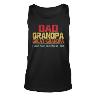 Fathers Day Gift From Grandkids Dad Grandpa Great Grandpa Unisex Tank Top - Seseable