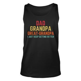 Fathers Day Gift From Grandkids Dad Grandpa Great Grandpa V2 Unisex Tank Top - Seseable