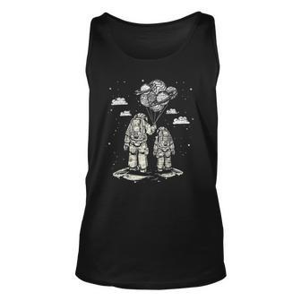 Fathers Day Space Science Astronomy Lover Dad Son Astronaut Unisex Tank Top | Mazezy