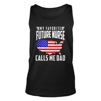 Mens My Favorite Future Nurse Calls Me Dad Usa Flag Fathers Day Tank Top | Mazezy