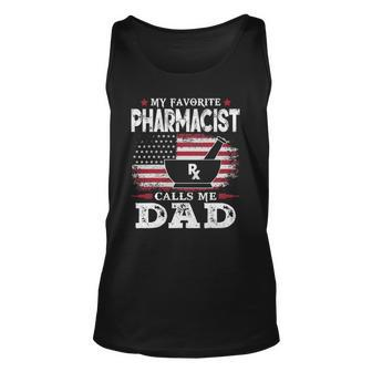 Mens My Favorite Pharmacist Calls Me Dad Usa Flag Fathers Day Tank Top | Mazezy