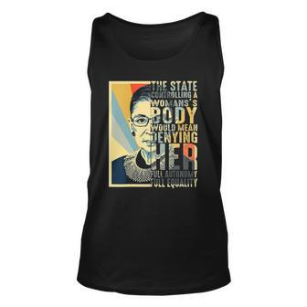 Feminist Ruth Bader Ginsburg Pro Choice My Body My Choice Unisex Tank Top | Mazezy