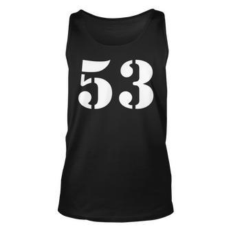 Fifty Three Number 53 Numbered Unisex Tank Top - Thegiftio UK