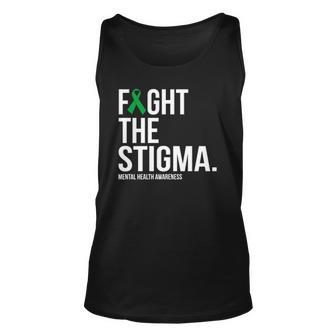 Fight The Stigma Green Ribbon Mental Health Awareness Unisex Tank Top | Mazezy