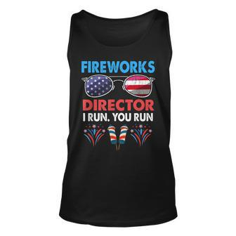 Fireworks Director If I Run You Run Funny 4Th Of July Boys Unisex Tank Top - Seseable