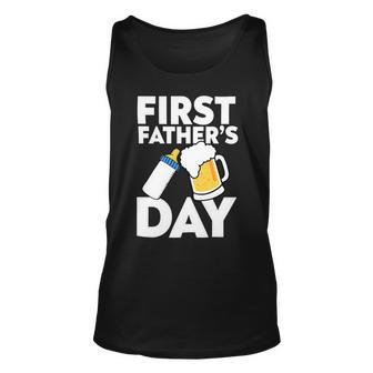First Fathers Day 2022 Gift For New Dad Soon To Be Daddy Unisex Tank Top - Monsterry