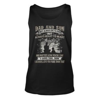 Fishing Dad And Son Heart To Heart Unisex Tank Top - Monsterry