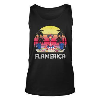 Flamingo Usa Flag Flamerica 4Th Of July Go Beach Summer Unisex Tank Top - Seseable