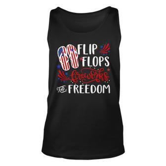 Flip Flops Fireworks And Freedom 4Th Of July Unisex Tank Top - Seseable