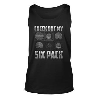Flying Airplane Gift Check Out My Six Pack Funny Pilot Unisex Tank Top | Mazezy CA