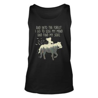 Womens Into The Forest I Go Horse Horseback Riding Girls Women Tank Top | Mazezy