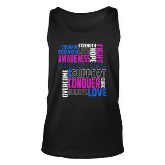 Foster Care Awareness Adoption Related Blue Ribbon Unisex Tank Top | Mazezy