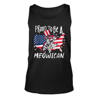 Fourth Of July Meowican Funny Cat American Independence Day Unisex Tank Top - Seseable