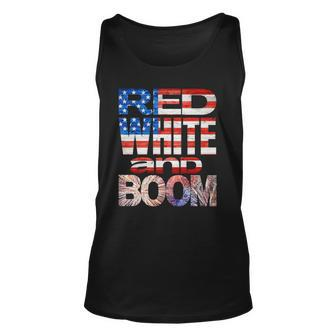Fourth Of July Red White And Boom Fireworks Finale Usa Flag Unisex Tank Top | Mazezy DE
