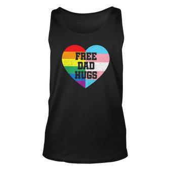 Free Dad Hugs Lgbt Pride Supporter Rainbow Heart For Father Unisex Tank Top | Mazezy