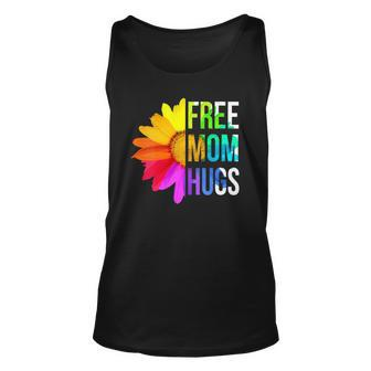 Womens Free Mom Hugs Gay Pride Lgbt Daisy Rainbow Flower Hippie Tank Top | Mazezy