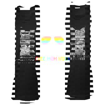 Free Mom Hugs Purride Proud Ally Cat Rainbow Flag Lgbt Pride Unisex Tank Top - Thegiftio