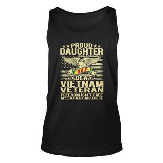 Freedom Isnt Free Proud Daughter Of Vietnam Veteran Ribbon Unisex Tank Top | Mazezy