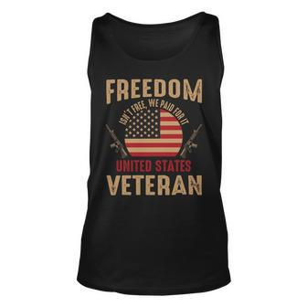 Freedom Isnt Free We Paid For It United States Veteran Unisex Tank Top - Monsterry
