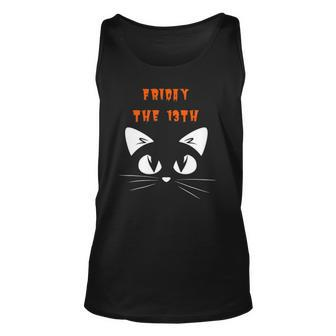 Friday The 13Th Adorable Black Cat Halloween Unisex Tank Top | Mazezy