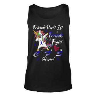 Friends Dont Let Friends Fight Chronic Fatigue Syndrome Cfs Alone Unicorn Blue Ribbon Chronic Fatigue Syndrome Support Cfs Awareness V2 Unisex Tank Top | Favorety UK