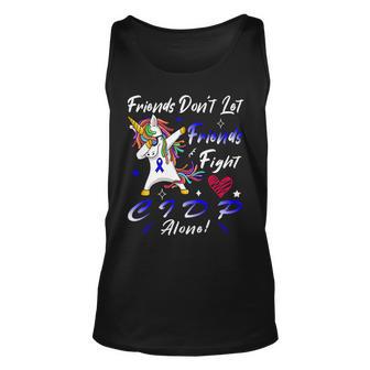 Friends Dont Let Friends Fight Chronic Inflammatory Demyelinating Polyneuropathy Cidp Alone Unicorn Blue Ribbon Cidp Support Cidp Awareness V2 Unisex Tank Top | Favorety UK